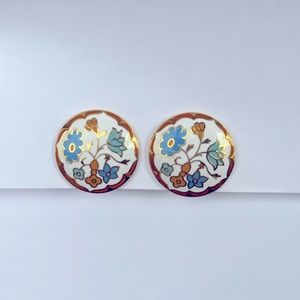 Vintage Floral Clip On Earrings